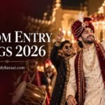 Illustrated cover of a groom celebrating his wedding entry with Groom Entry Songs 2026 title